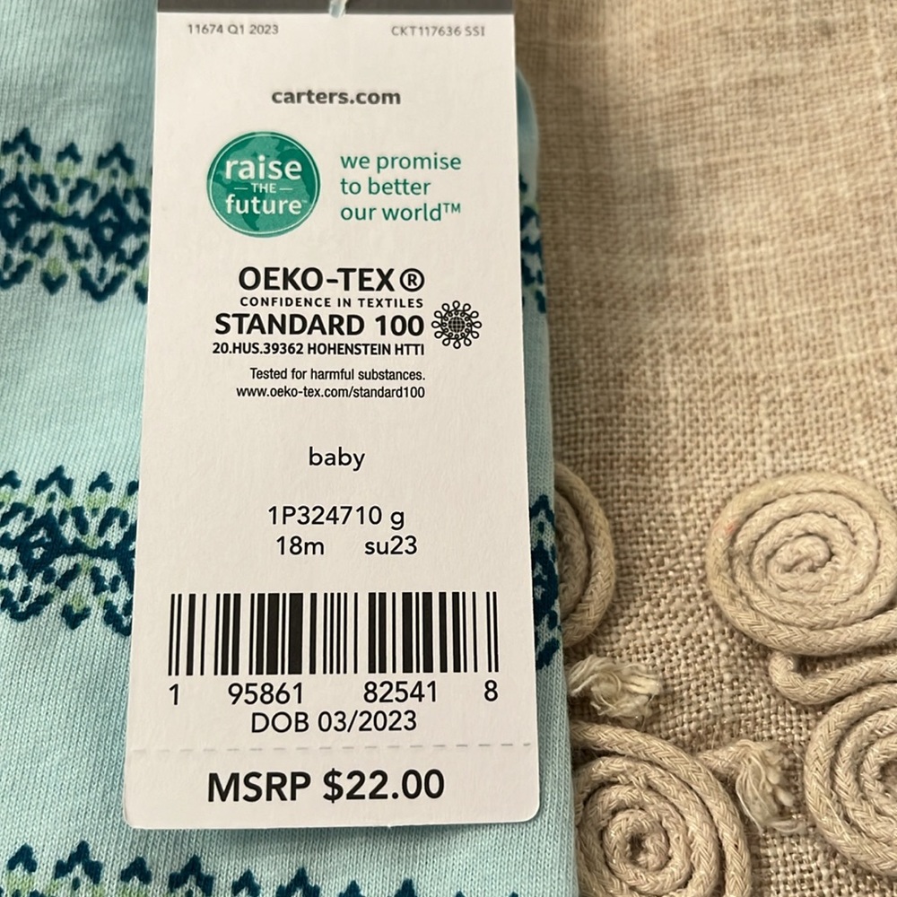Carter's Baby Boys Sleeveless Stripe Hooded Romper/NWT/18m - Picture 5 of 11